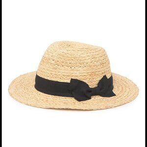 ❤️015 Phenix Bow Trim Raffia Fedora One Size